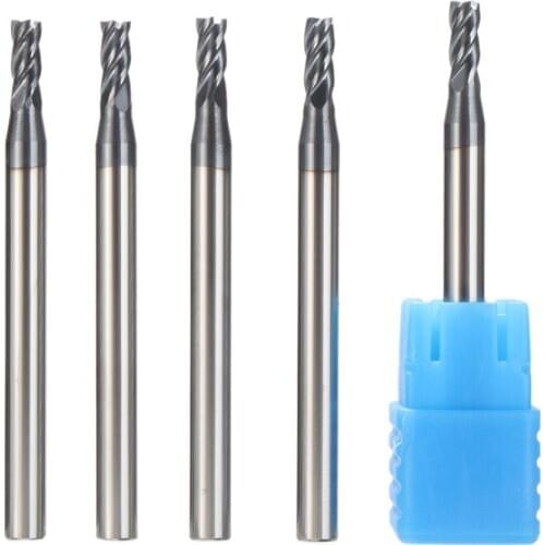 5pcs CNC Milling Bits 4 Flutes 3mm Cutting Diameter Tungsten Carbide End Mill Milling Cutter Set