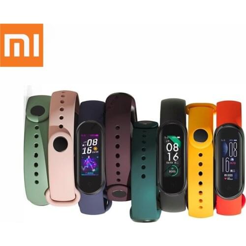 Original Xiaomi Mi Band 5 Strap Silicone Wristband Bracelet Xiaomi Mi Band 5 band5 Miband 5 Replace Wrist Straps - Only Strap