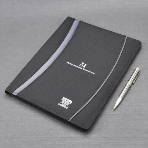 A4 conference file folder high-level canvas signature folder for documents with writing pad combinated stitched cover ab 1265A