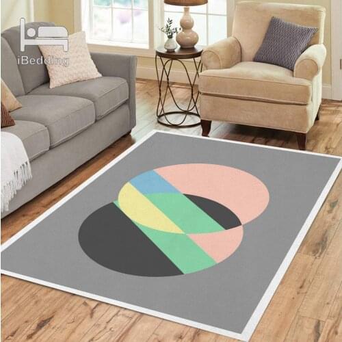 Gray Pink Color Block Stitching Carpet for Living Room Nordic Simple Floor Mat Sofa Coffee Table Area Rug Flush Bedroom Rug