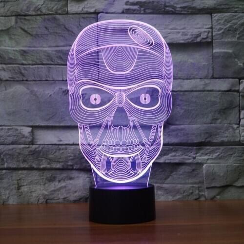 [Seven Neon]Cool Skull Acrylic 7Colors Desk Lamp 3D Lamp Novelty Led Night Light Millennium Falcon Light