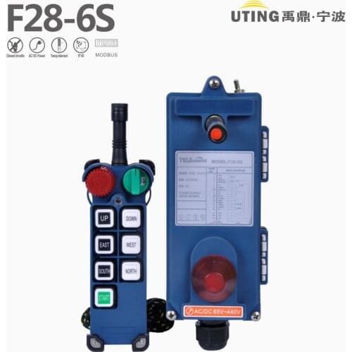 Telecontrol F28-6S 6 Single Speed Buttons Industrial Crane Wireless Radio Remote Control for Crane Hoist
