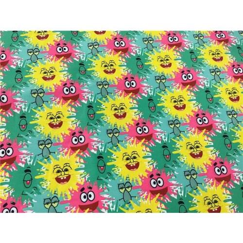 Starfish Cartoon sponge cotton Polyester Fabric for Tissue Sewing Quilting Fabrics Material DIY Handmade Turban pillow