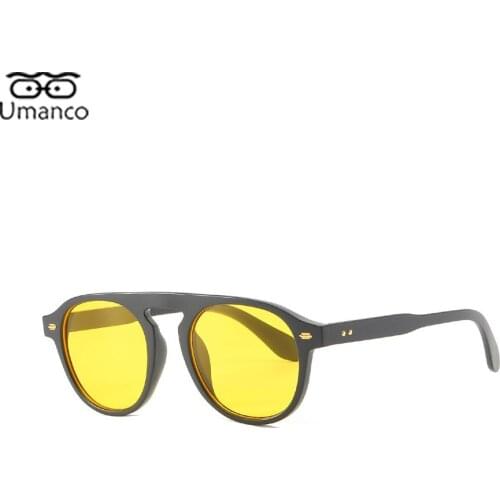 Umanco 2021 Round Sunglasses For Women Men New Designer Rice Nail PC Frame PC Lens Luxury Shade Brand Beach Drive Travel Gifts