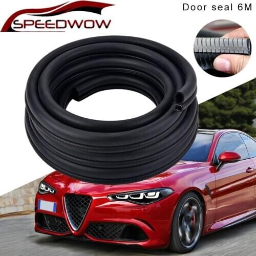 SPEEDWOW Car Door Rubber Seal Strip With Top Bulb Weatherstrip Soundproof Seal Anti-Dust Car Sealing Strip Car Exterior Parts 6m