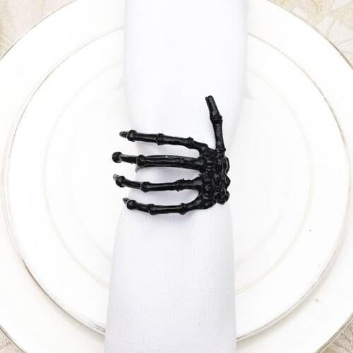 1pcs/lot New Halloween Ghosts Day Palm Napkin Ring Black Metal Napkin Button Cloth Napkin Ring Desktop Decoration