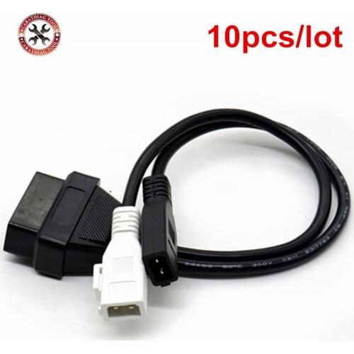 10pcs/lot 2P+2P to 16Pin VAG Adapter For AUDI 2X2 OBD1 OBD2 Car Diagnostic Cable 2P+2P to 16Pin Female Connector