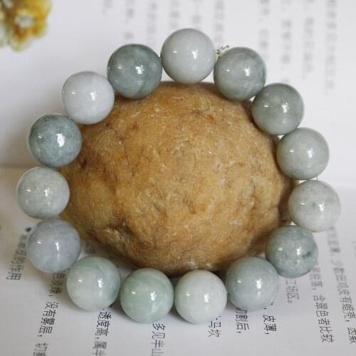 100% Natural (Untreated) A-Grade Light Green JADE Beads Bracelet 13mm