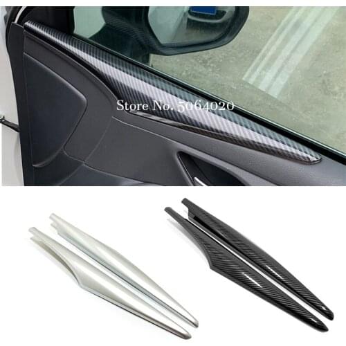 2PCS ABS Carbon fiber Car Door Inside Panel Cover Scuff Plate Steel Protector Guard Trim For Toyota Avalon 2019 2020 accessories