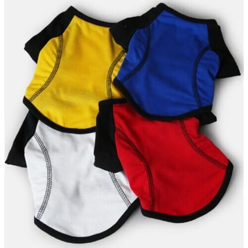 2018 New Solid color pet dog movement style T-shirt Comfortable T-shirt Spring/summer clothes for small and medium dogs