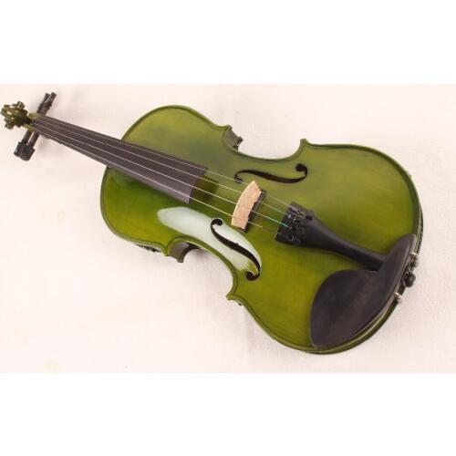 4-String 4/4 New Electric Acoustic Violin dark green color #1-2541