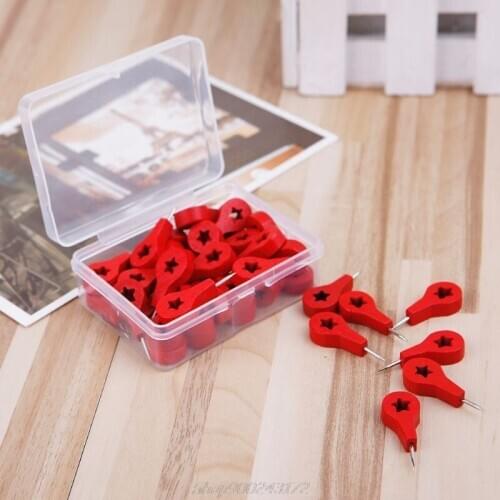 40 Pcs Map Markers Wooden Drawing Photo Wall Studs Cork Board Pins Thumbtack Pushpins Painting Tool Jy27 20 Dropship