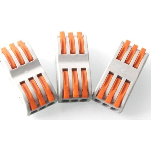 60PCS Quick Terminal Block Docking Connector SPL-3 Multi-Function Fast Wire Splitter Connector Three Into Three Out