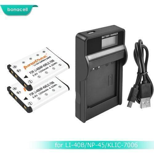 Bonacell NP-45,NP-45A NP-45S NP45,NP45A LI40B Battery+LCD Charger for Fujifilm FinePix Z30,Z10fd,Z250fd,Z110,Z700EXR,J10 L50