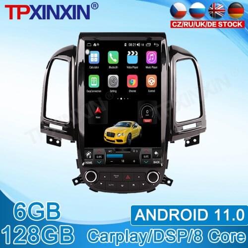 For Hyundai Santa Fe 2006 2007-2012 Android 11.0 6+ 128GB Touch Screen GPS Navigation Radio Multimedia Palyer Recorder Head Unit