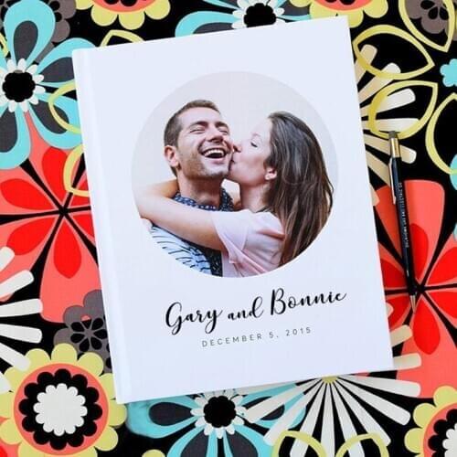 White Wedding Guest Book Alternative,Custom Unique Photo Album,Personalized Text Photo Wedding Guestbook,Birthday Guestbook Gift