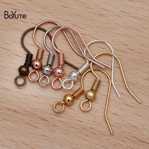 BoYuTe (1000 Pieces/Lot) Metal Brass Ear Hook Earring Hooks Diy Handmade Jewelry Accessories Parts Wholesale