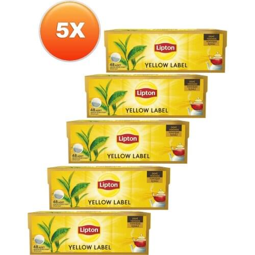 GREAT DRINK Lipton Yellow Label Teapot Tea Bag 48 x 3.2 gr - Set of 5 FREE SHIPPING