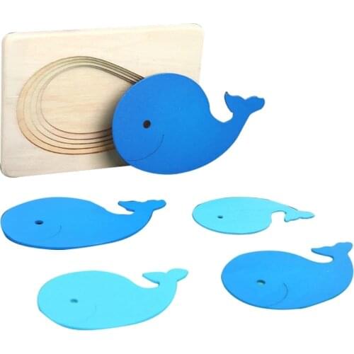 Baby Toys 3D Puzzle Multilayer Jigsaw Puzzles Cartoon Wooden Montessori Educational Toys for Children Creative Early Education