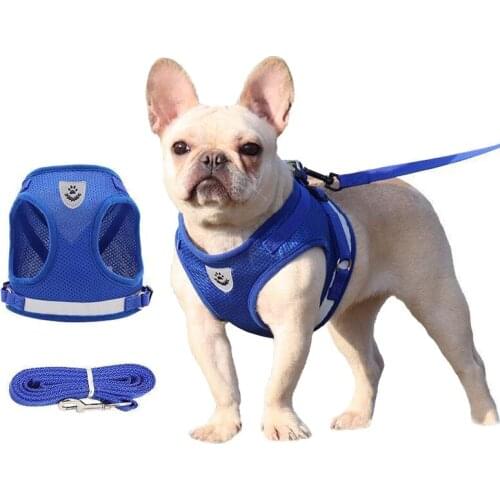 Breathable Small Dog Pet Harness Cat Vest and Leash Set Puppy Collar for Chihuahua Reflective Pug Bulldog Perro Supplies Husky
