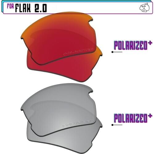 EZReplace Polarized Replacement Lenses for - Oakley Flak 2.0 Sunglasses - Sir P Plus-RedP Plus