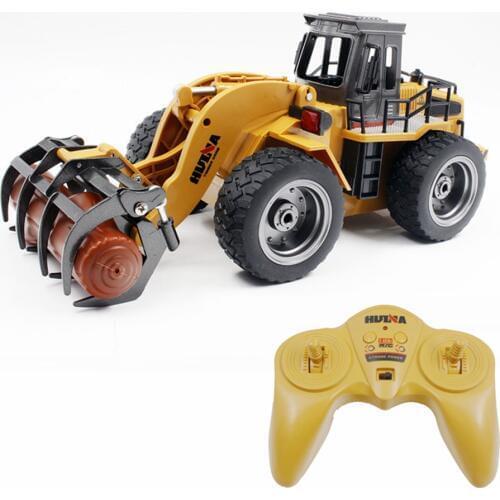 Hui Na 1590 Electric Remote Control Toys Six Channel 1/18 Rc Metal Grabbing Machine Charging Car Model Toy For Kids Toy Xmas