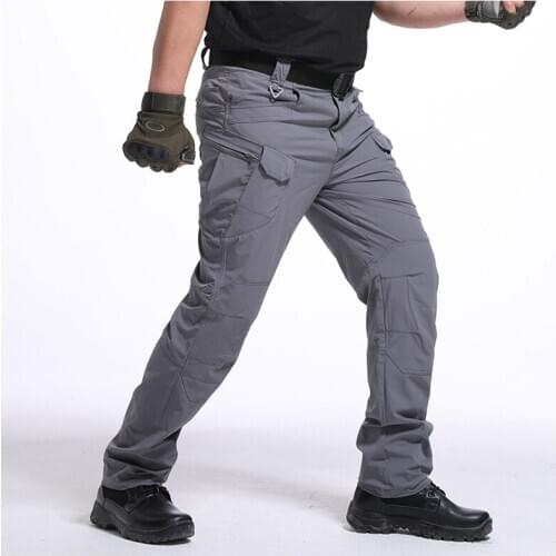 IX7Tactical Style Pants Spring Autumn Military Army SWAT Combat Cargo Pants Men Casual Quick Dry 3 colors Solid Long Trousers
