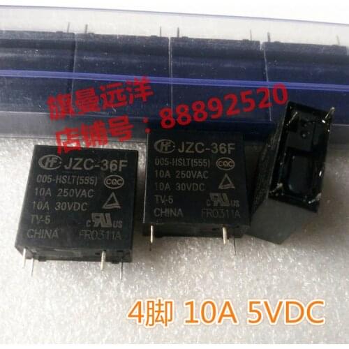 JZC-36F 5VDC 5V 10A 4-pin TV-5 DC5V