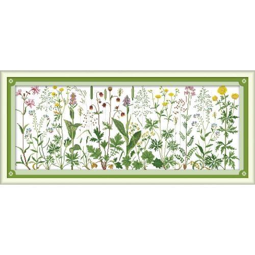 Joy Sunday Flowers On The Meadow Chinese Cross Stitch Kits Ecological Cotton Clear Stamped Printed 11CT DIY Wedding Decoration