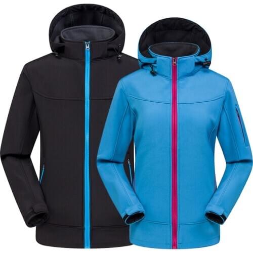 Autumn Winter Hiking Jackets Men Women Windproof Waterproof Warm Fleece Softshell Coats Outdoor Camping Trekking Windbreaker
