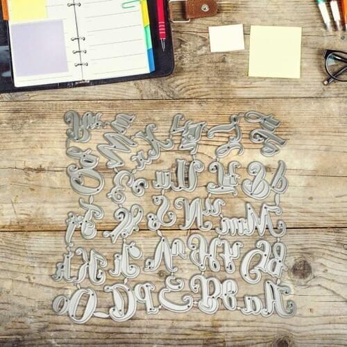 152*155mm 26 Capital&Lowercase Alphabet Metal Dies 26 Letters Cutting Dies Scrapbooking Embossing Dies Cut Stencils DIY Cards