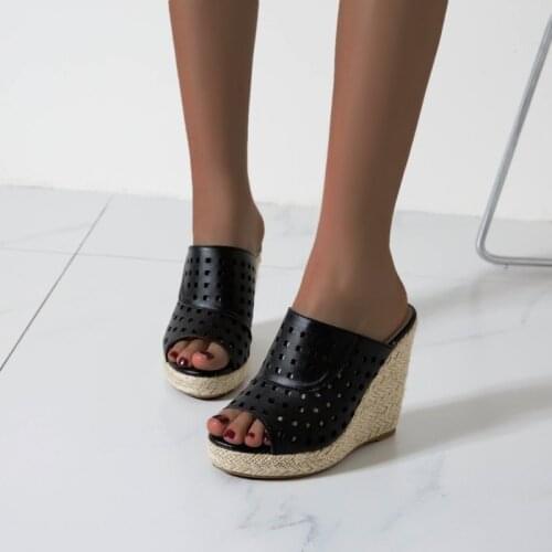 Fashion Wedge Sandals Women Platform Sexy High Heels Women Summer Modern Slippers Party Hollow out Shoes Women Large Size 50