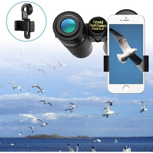 12x42 High Magnification List Monoculars Low Light Level Night Vision Waterproof Moisture Concert Telescope for Hunting Concerts
