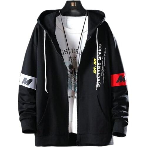 2020 Spring New white black gray Yellow Fashion Hooded Sweatshirt Men Hip Hop Zipper Hoodies Sweatshirt Streetwear Clothes