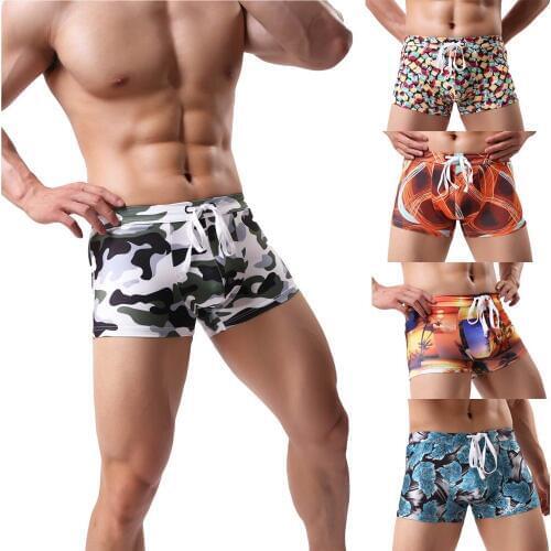 2019 NEW Male Mens Printing Swimming Trunks Beachwear Pool Sea Underwear Surf Military Sexy Boardshorts Dropship#0410