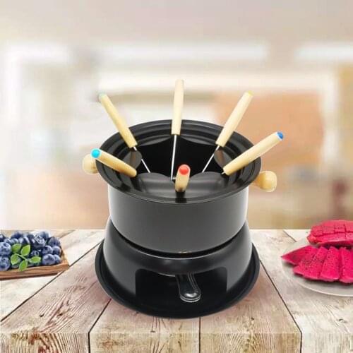 Hot Chocolate Fondue Maker Set Multifunction Carbon Steel Ice Cream Chocolate Cheese Hot Pot Melting Pot Fondue Set