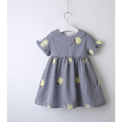 TELOTUNY dress Toddler Kids Baby Girls Clothes Embroidery Plaid Short Sleeve Princess Dress frock baby dress summer 2020apr27