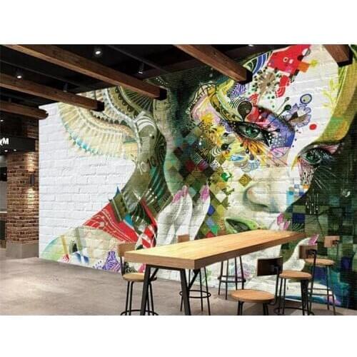 Custom photo 3d wallpaper mural non-woven Graffiti painted beauty TV background wall painting living room wallpaper for walls 3d