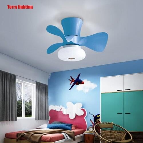 Nordic remote ceiling fan light white / Black / yellow / Wood / blue LED lighting for bedroom and dining room free delivery