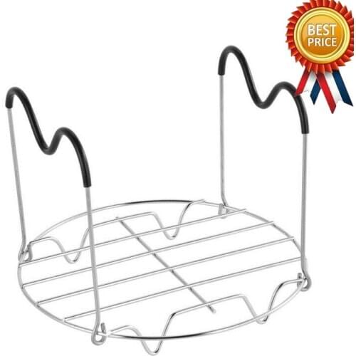 Foldable 9 Egg Slots Thickened Steamer Rack Trivet With Heat Resistant Silicone Handle Grip Pressure Cooker Steamed Egg Rack