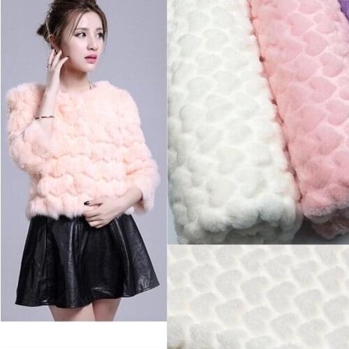 Loving Heart Embossed Faux Fur Fabric Fashion Plush Fur Garment Cushion Toy Coat Bag DIY Material Fabric 100cm*160cm