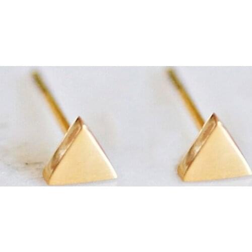 YL 316L Stainless Steel Triangle Stud Earrings For Unisex Men Women 2020 Trend Small Piercing Jewelry Gifts Classic Design