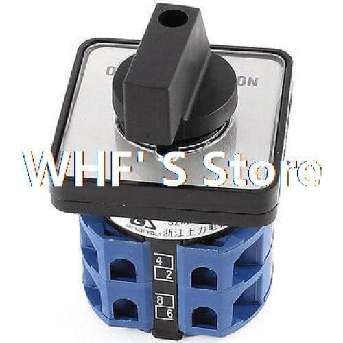 Ui 660V Ith 25A 8 Screw Terminals on/off/on 3 Ways Rotary Cam Changeover Switch