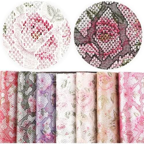 Personality Pattern Bronzed PU Leather Patchwork Fabric DIY Handmade Quilting Clothing Bows Materials Supplies