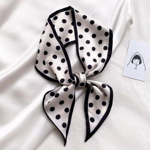 Dot Print Skinny Scarf 2021 Small Female Spring Autumn Silk Scarves Decorative Scarf Women Long Ribbon Hair Band Tie Bag Scarfs