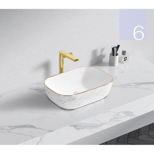 Above Counter Wash Hand Basins Household Wash Basin Single Basin Ceramic Square Bathroom Sinks Shampoo SJ63-6
