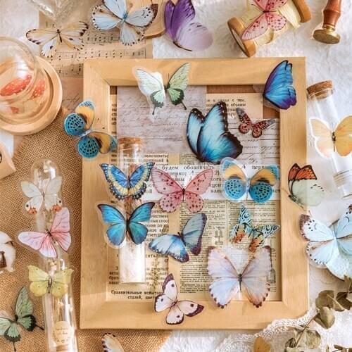 Vintage butterfly dragonfly sticker DIY scrapbooking junk journal base collage diary happy plan mobile phone decoration stickers