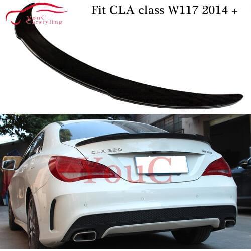 W117 Carbon Fiber Rear Spoiler FD Style Trunk Lip for Mercedes CLA class C117 4-door Sedan 2014 - 2019 CLA180 CLA200 CLA250