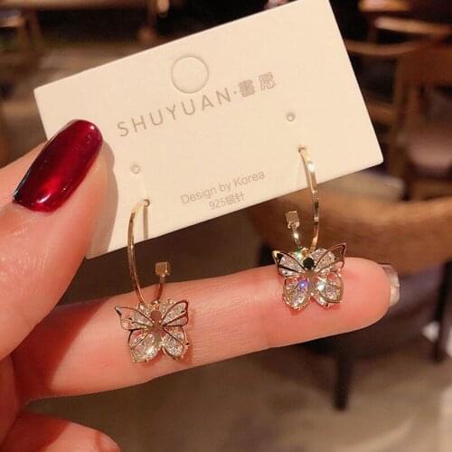 ZDMXJL 2021 New Arrival Womens Earrings Fine Simple Sweet Butterfly Earrings For Women Girl Party Jewelry Gifts Drop-shipping