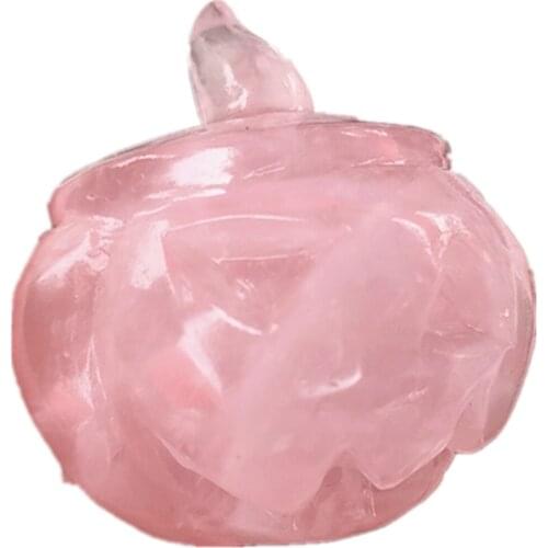 1-3pcs Natural Jade Pumpkin Healing Pink Crystal Rose Quartz Carved Figurine Witch Gift Halloween Home Decor Lucky Gifts